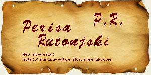 Periša Rutonjski vizit kartica